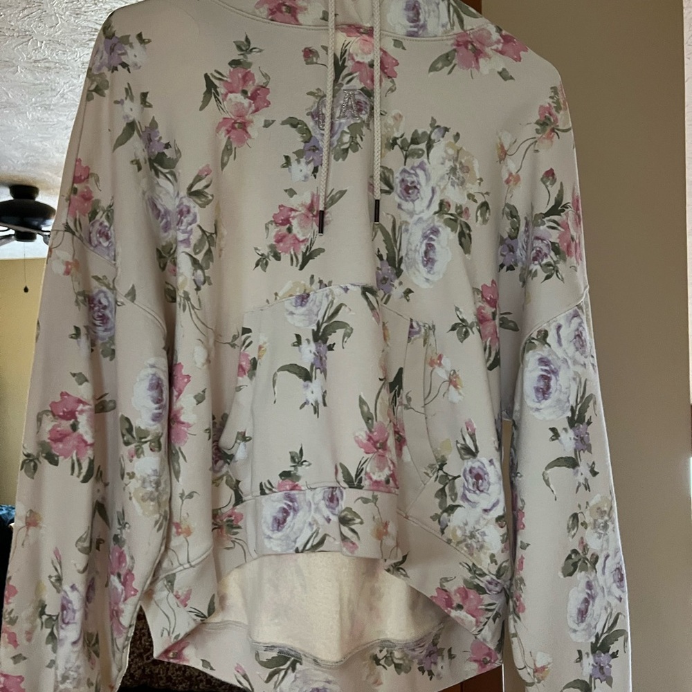 GAP Floral Hoodie - Cream and Pink